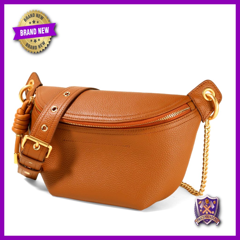 Genuine Leather Waist Pack Crossbody Fanny Bag Adjustable Straps Y2k Trendy